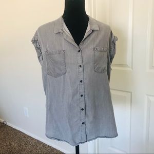 JACHS girlfriend chambray sleeveless top sz L
